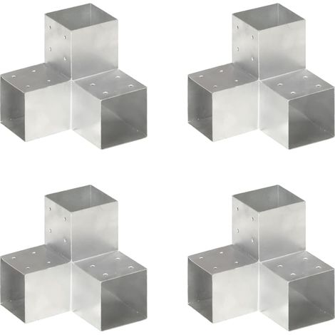 Connecteurs de poteau 4pcs Forme en Y Métal galvanisé 101x101mm (1/5)