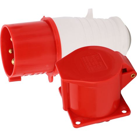 Prise industrielle triphasée 32A IP67 étanche, 380V-415V, robuste et antidécollement pour usage intensif (1/5)