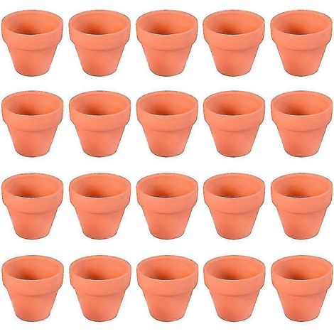 Pot de fleurs en céramique rouge, pot de fleurs rond international, pot en céramique fine rouge, pot en terre cuite respirante pour pépinière de plantes succulentes (20 pièces) (1/5)