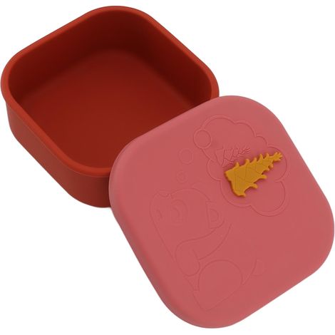 Silikon-Lunchbox, Kühlschrankbehälter, tragbar, geruchsdicht, luftdicht, für Büro und unterwegs, Rosa (1/5)