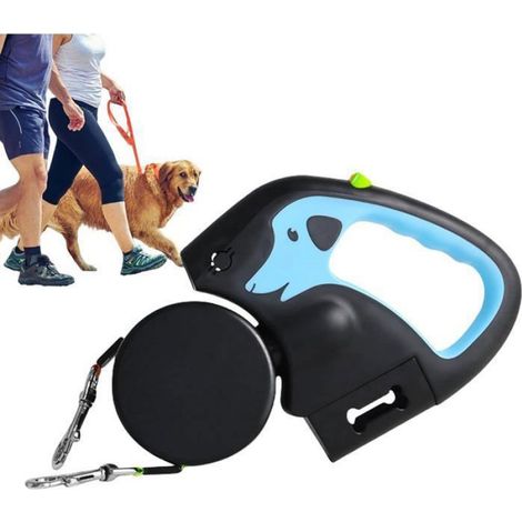 Laisse pour chien avec lumière LED, bouton de frein facile à utiliser, idéale pour les promenades, l'éducation et l'usage (1/5)