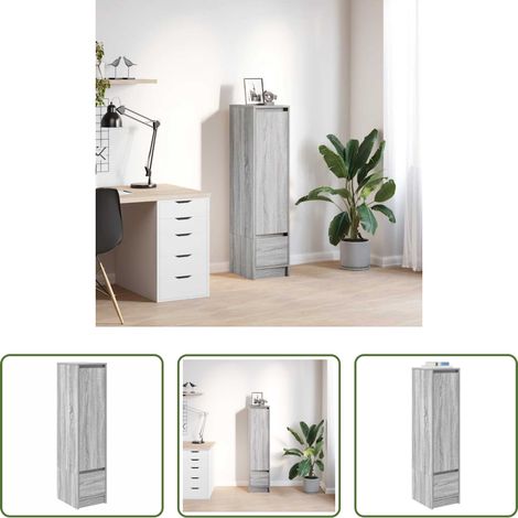 vidaXL Schrank für Küche - Highboard Grau Sonoma 29,5x34x119,5 cm Holzwerkstoff (1/5)