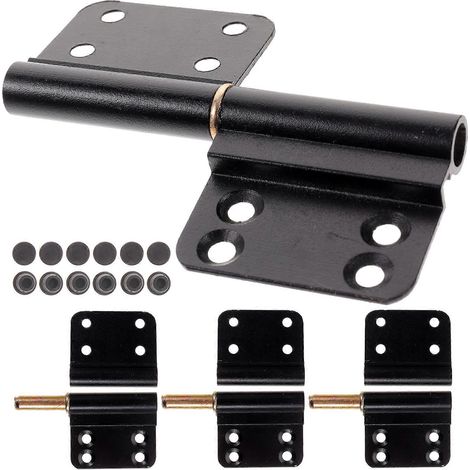 4 charnières de porte robustes pour portes intérieures, charnières de remplacement pour fenêtres, noires, 9,5 x 3,9 x 1,1 cm (1/2)
