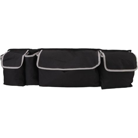 Sac de rangement universel pour siège arrière de voiture, grande capacité en tissu Oxford 600D, noir pour la plupart des véhicules.