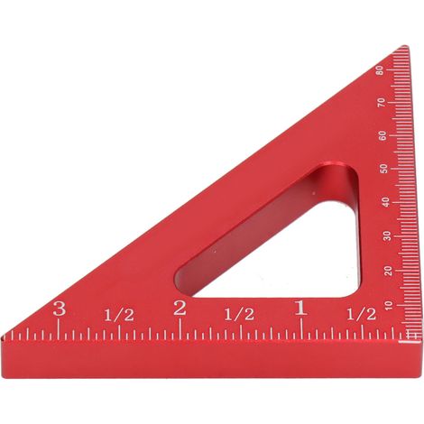 Dreieckiger Holzbearbeitungswinkel 90° x 45°, Zoll- und metrisches Messlineal, Schreiner-Anreißwerkzeug, Präzisions-Holzwinkel, 2 Stück (1/5)