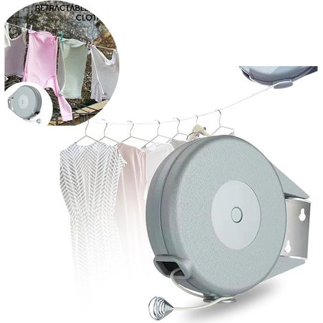 Étendoir à linge extensible，Étendoir à linge en acier inoxydable，Étendoir à linge portable pour les voyages，Étendoir à linge résistant，Gris (1/5)