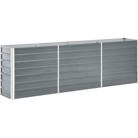 Vidaxl – Bac surélevé en acier galvanisé 240x40x77 cm – Résistant aux intempéries – Pour fleurs, herbes et légumes – Installation rapide