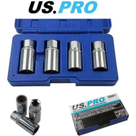 US PRO Tools Stud Extractor Socket Set 1/2" Dr Roller Type 6mm 8mm 10mm 12mm 2661 (1/5)