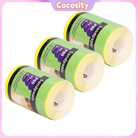 Cocosity Rouleau de ponçage Rouleau de Papier de Verre Grain 80, Polissage Efficace pour les Textiles de bricolage cylindre (1/5)