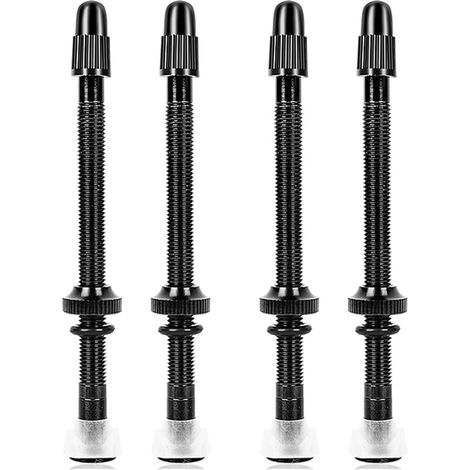 4 Tiges de Valve Presta sans Chambre à Air pour Vélo en Alliage D'Aluminium 80 mm avec Outil de Retrait de Noyau de Valve (1/5)