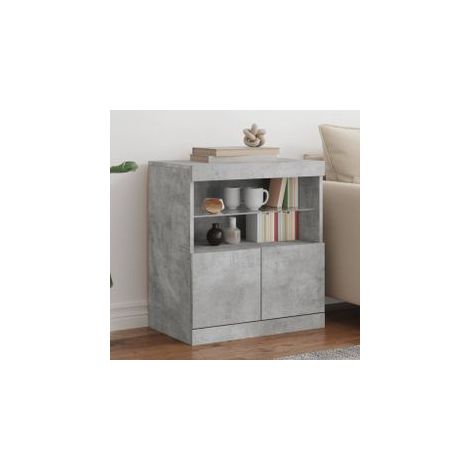 Buffet avec lumières LED gris béton 60x37x67 (1/5)