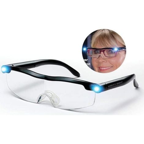 Lunettes de Lecture,Lunette Loupe Lumières LED,Loupe de Lecture grossissement 160%,Loupe Eclairante,Tous Les Travaux de Précision,Réparations,Couture, Montres et Artisanat (1/5)