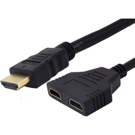 Adaptateur HDMI 1 à 2 - STRAßE TECH - BK-XLQ61220703BK - 30 cm - Plug and Play - Noir (1/4)