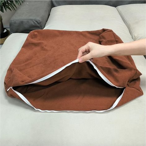 Housse de Coussin Lavable Caramel avec Fermeture Éclair 60 × 50 × 10 cm, 2 Pièces pour Canapé Salon Chambre, Garniture Non Incluse (1/5)