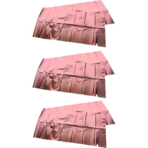 Nappe Métallisée Rose Doré 3 Pièces, Couverture de Table en Aluminium Brillant, Décoration de Table Élégante (1/5)