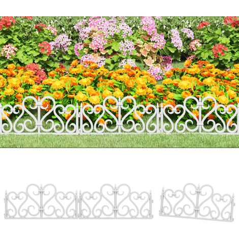 Lot de 17 Bordures de jardin Bordures de pelouse Blanc 10 m PP 43380 (1/5)