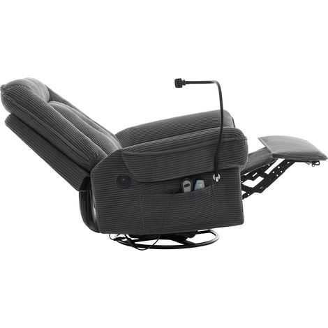 Sillón masaje eléctrico con calefacción, giratorio 360°, balancín, cordón gris MODENUIT (1/5)