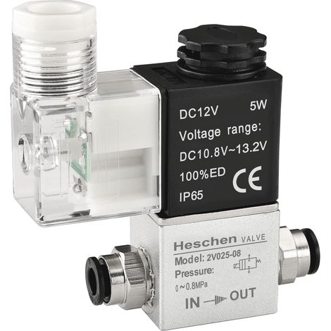électrique pneumatique Électrovanne 2V025-08 12 VDC PT1/4 2/2 voies normalement fermé IP65 (1/5)
