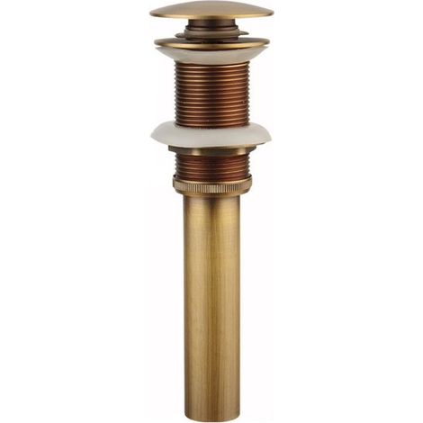 Sans Trop-Plein - Bonde de lavabo,Pop-up Rétro Bouchon Bonde de Lavabo Vidange Clic-clac sans Trop-Plein en Laiton Bronzé Universel Valve Draineur dEvier Vasque Siphon (1/3)