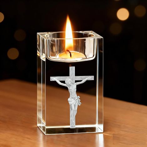 Photophore Bougeoir Verre Pied Transparent en Cristal K9 pour Bougies Chauffe-Plat Flottantes Votives Décoration de Maison Salon Mariage Fête Noël (1/5)