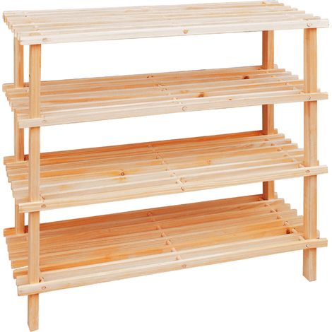 Interiors By Premier Durable 4 Tier Wooden Shoe Rack, Sturdy Shoe Stand For Home, Ample Storage Sneaker Organizer For Bedroom (1/3)