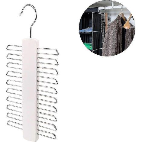 Porte-cravates en bois, étendoir rotatif, cintre, antidérapant, portant à vêtements en bois sans traces (1/5)