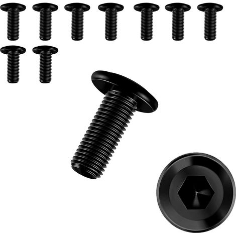 10 Pièces Vis M6 X 16,Vis m6,Boulon m6,Boulons,Acier Inoxydable A2 V2A,Six Pans Creux,Entièrement Fileté,Noir(M6 X 16) (1/5)