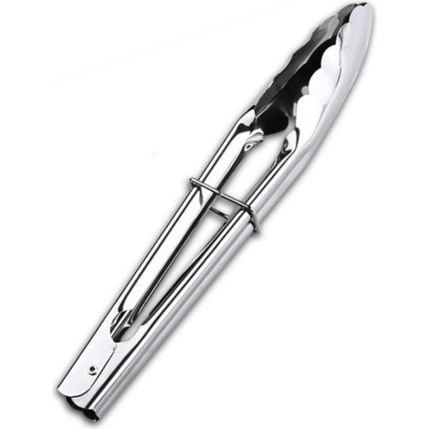 Pinces de service en acier inoxydable de qualité alimentaire, 18 cm (7 pouces), idéales pour les buffets, les barbecues et les fêtes.
