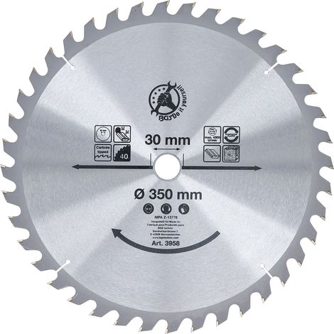 Hartmetall-Kreissägeblatt Ø 350 x 30 x 3,4 mm 40 Zähne (1/3)