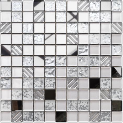 Ilcom mosaico in vetro su rete per bagno e cucina 30cm x 30cm - Keep calm (1/5)