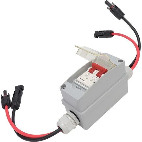 Disjoncteur MCB 2P DC 500V 32A Interrupteur de Coupure IP65 Boîte de Distribution Étanche avec Câble et Connecteur PV (1/5)