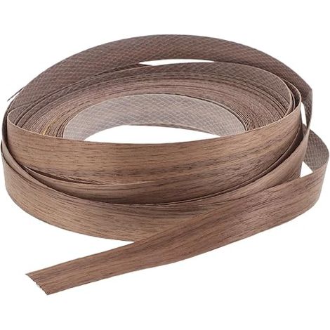 Bande de Chant en Bois Foncé Noyer 19Mm X 15M Adhésif Thermofusible Baguette de Finition pour Meubles et Portes D’Armoires Protection Étanche L’Humidité Bricolage et Rénovation (1/5)