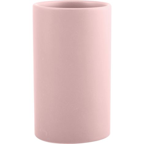 Porte-Brosse à Dents en céramique - Tube de 7 x 11,5 cm - Rose Mat
