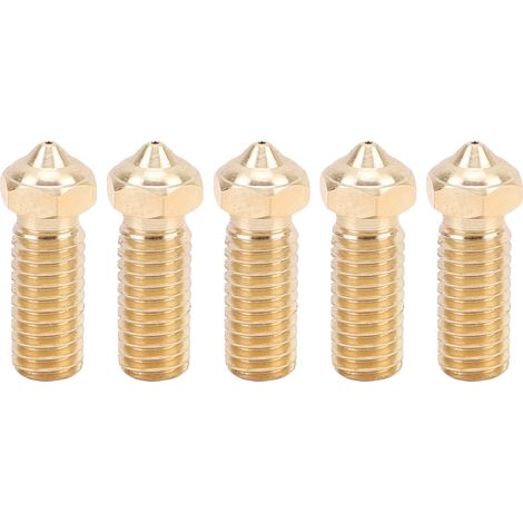 Lot de 5 buses d'extrusion pour imprimante 3D QiDi Tech X Plus 3, en laiton, de 0,6 mm. Pièces d'impression pour tête d'impression.