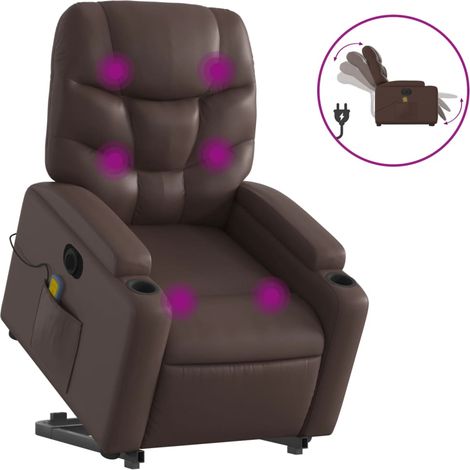 Maison Exclusive - Poltrona Alzapersona Elettrica Reclinabile Marrone Similpelle