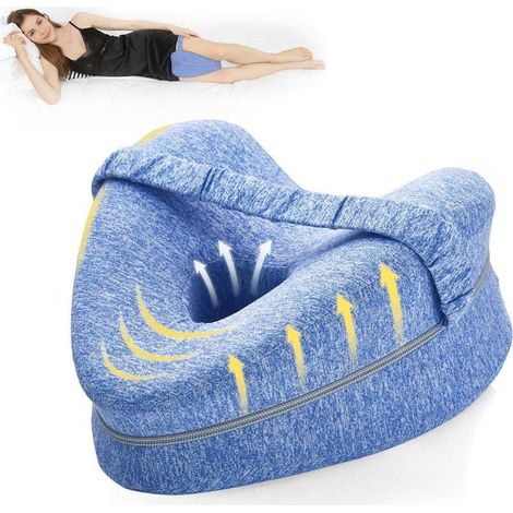 Coussin de Jambe, Genouillère Ergonomique pour Dormir, Genouillère en Mousse à mémoire de Forme avec Sangle pour dormeur latéral, Coussin de Soutien de Jambe avec Housse Amovible (1/5)