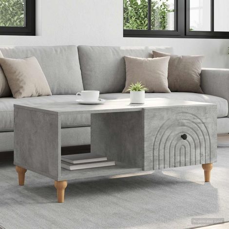 Table basse Gris béton 90 x 50 x 40 cm Bois d'ingénierie vidaXL (1/5)