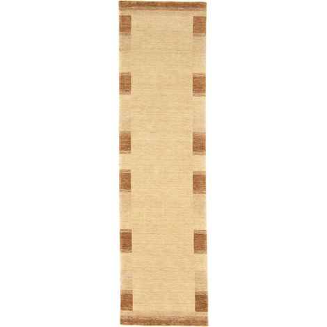 Tapis Gabbeh indien Tapis Luxo - Tapis en laine - 300x80cm, Rectangular - 100% Laine vierge - Tissé main - Beige