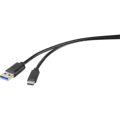 Renkforce Câble USB USB 3.2 Gen1 (USB 3.0) USB-A mâle, USB-C® mâle 1.80 m noir RF-4535906 A840322 (1/3)