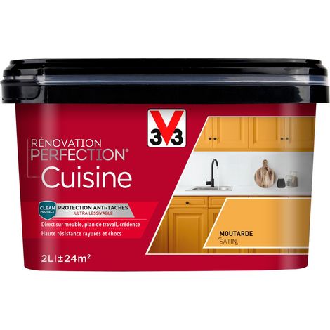 Peinture cuisine Rénovation perfection® V33 Moutarde satin 2L