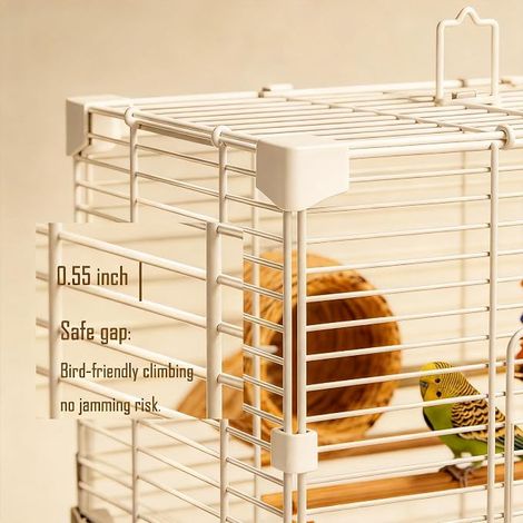 Cage à oiseaux de 63 cm pour perroquet (63 x 37,1 x 27,9 cm), cage à oiseaux avec 1 échelle, 1 barre horizontale, 2 mangeoires et 1 nid d'oiseau (1/4)