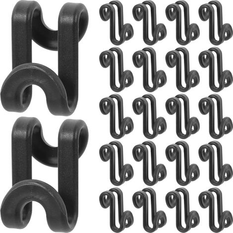 Ganchos de Conexión en Forma S 50 Piezas Plastic Negro (1/5)