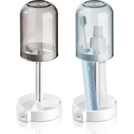 2 Pièces Porte-Brosse à Dents, Organisateur Salle de Bain Multifonctionnel de Brosses à Dents, Support Brosse a Dent Amovible (1/5)