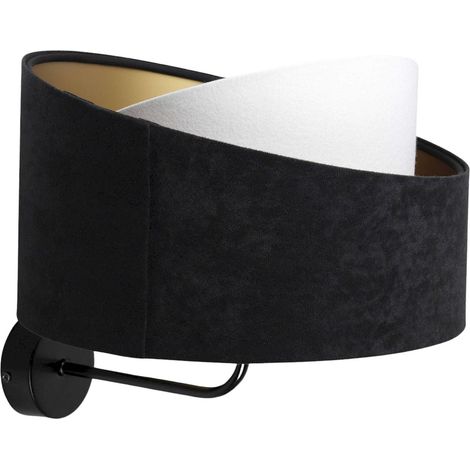 Applique velours dorée design élégant compatible LED E27 - Velours noir intérieur doré (1/5)