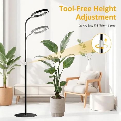 FLITI 72-Diet Full Spectrum LED Grow Light for Indoor Plants with Adjustable Tripod and 3/9/12H Timer, Black (1/5)