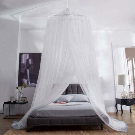 Couvre-lit moustiquaire, très grande moustiquaire de lit d'intérieur, filet de voyage extérieur, le plus petit trou: 300 mesh, installation rapide et facile, convient aux lits bébé, lits simples doubl