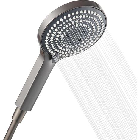 Shower Head with 1.6m Hose - 6 Massage Modes Spray, Flexible and Water Saving, Shower Head, Chrome Black (1/5)