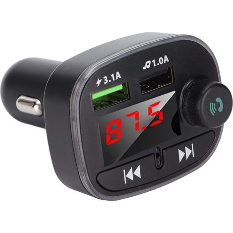 Émetteur FM Bluetooth Voiture avec Microphone et Kit Mains Libres sans Fil (1/5)