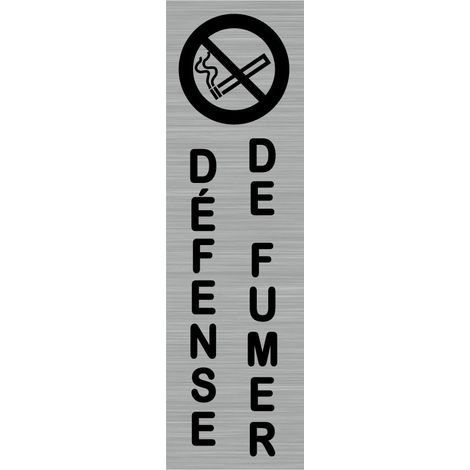 Pictogramme DEFENSE DE FUMER (Q0053).- Adhésif aspect aluminium brossé - (1/5)