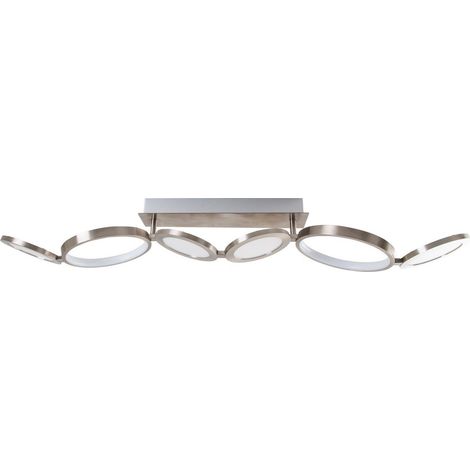 Naeve STELARI Plafonnier semi-encastré à LED intégré à intensité variable de 100 cm, acier vierge, 2 800 K (1/5)